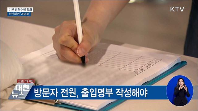 기본 방역수칙 강화···위반하면 '과태료'