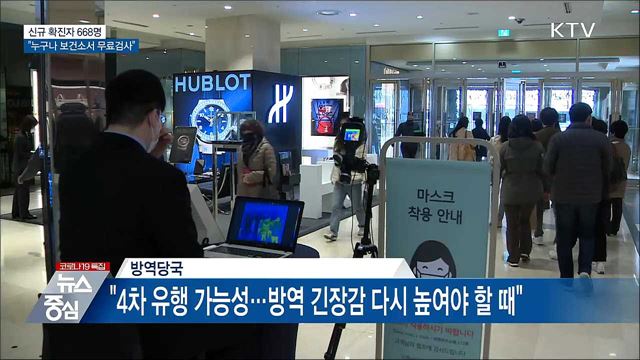 신규 668명···"증상 없어도 누구나 무료검사"