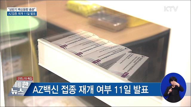 "상반기 백신물량 충분"···AZ접종 재개 11일 발표