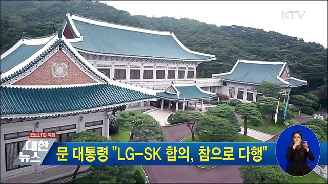 문 대통령 "LG-SK 합의, 참으로 다행"