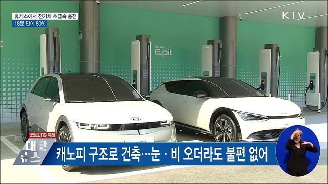 휴게소에서 전기차 초급속 충전···18분 만에 80%