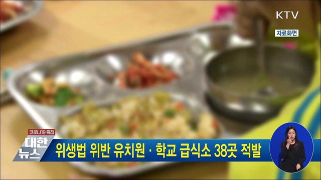 위생법 위반 유치원·학교 급식소 38곳 적발