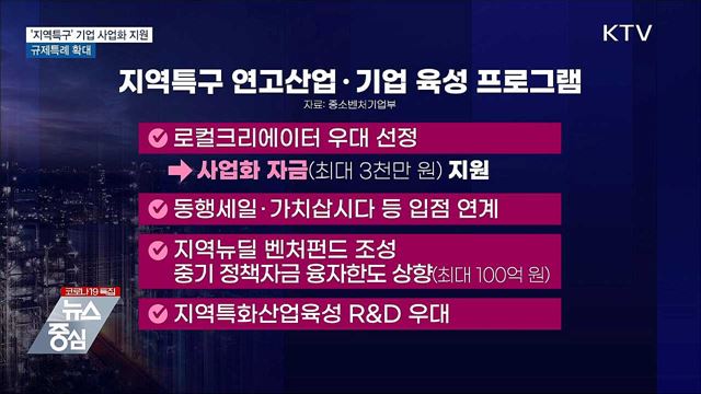 '지역특구' 기업 사업화 지원···규제특례 확대