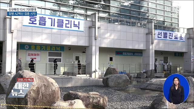 다시 700명대···장병 AZ백신 접종 시작