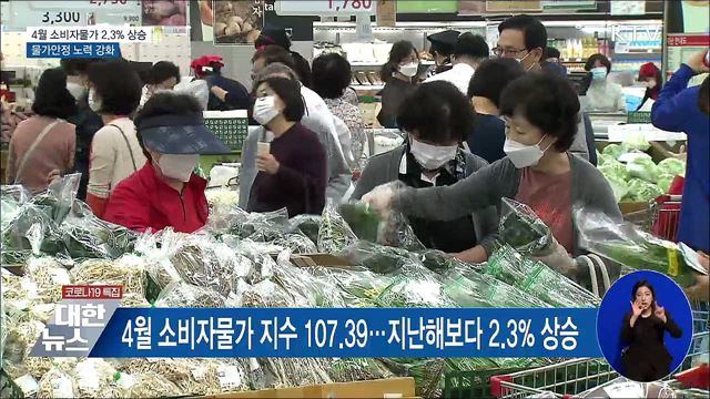 4월 소비자물가 2.3% 상승···"물가안정 노력 강화"
