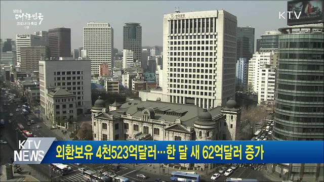 외환보유 4천523억달러···한 달 새 62억달러 증가