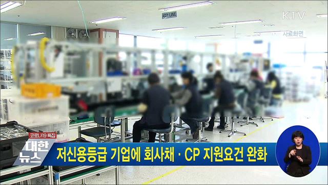 저신용등급 기업에 회사채·CP 지원요건 완화