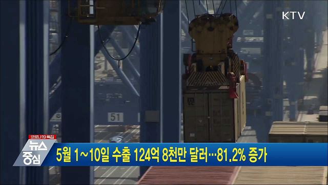 5월 1∼10일 수출 124억 8천만 달러···81.2% 증가