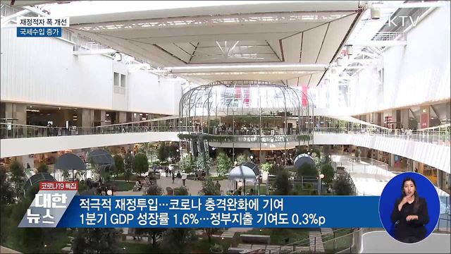'코로나 지출'에도 재정적자 폭 개선···세수 증가