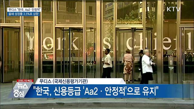 무디스, 한국 신용등급 'Aa2, 안정적' 유지