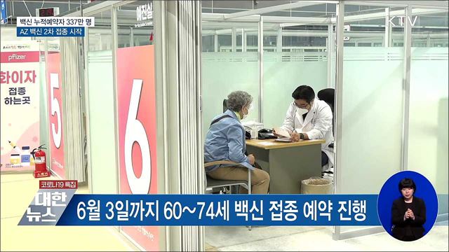 백신 누적 예약자 337만명···AZ백신 2차 접종 시작