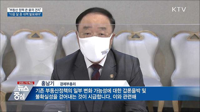 홍 부총리 "부동산 정책 큰 골격 견지···다음 달 결론"