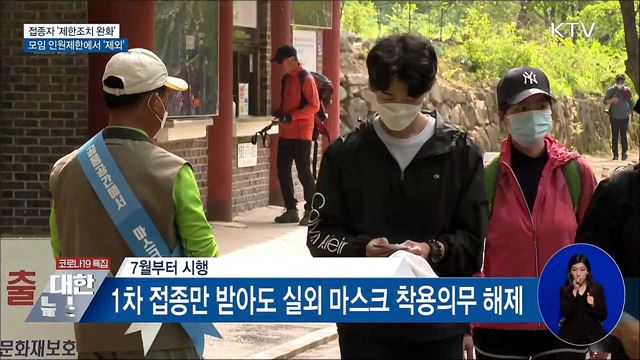 접종자 '제한조치 완화'···모임 인원제한 제외