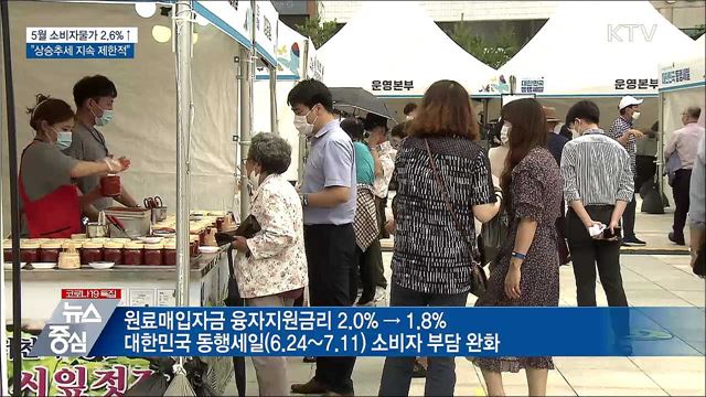 5월 소비자물가 2.6%↑···"상승추세 지속 제한적"