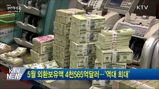 5월 외환보유액 4천565억달러···'역대 최대'
