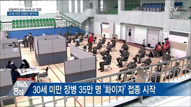 60~64세·30세 미만 장병 접종 시작
