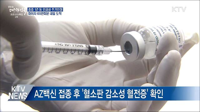 인과성 추가 인정···화이자 65만회분 내일 도착