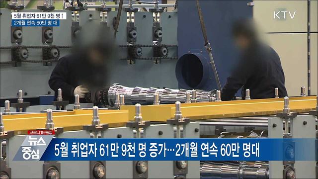 취업자 수 2개월 연속 60만 명대 증가