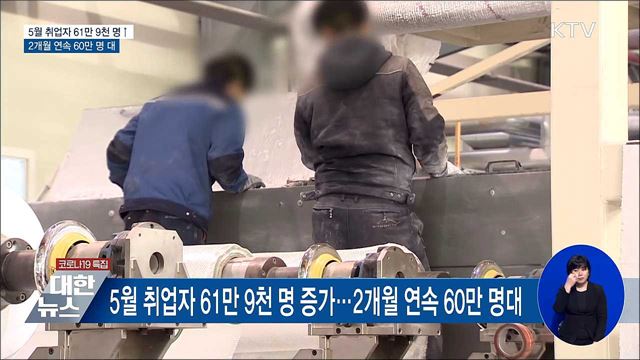 취업자 수 2개월 연속 60만 명대 증가