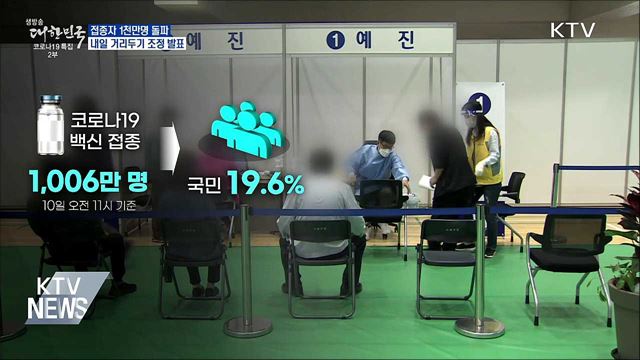 접종자 1천만명 돌파···내일 거리두기 조정 발표