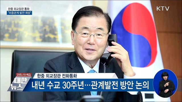 한중 외교장관 통화···"미중관계 발전 희망"