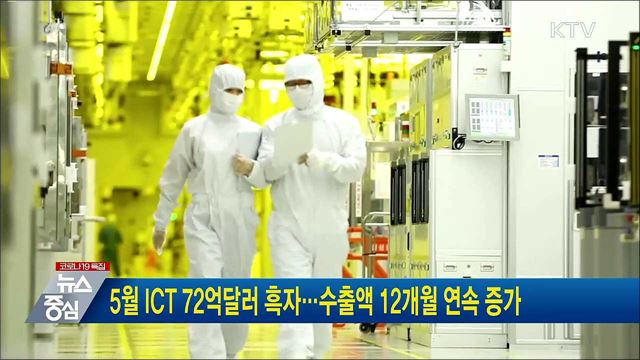 5월 ICT 72억달러 흑자···수출액 12개월 연속 증가
