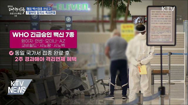 7월부터 해외서 접종해도 입국 때 격리면제