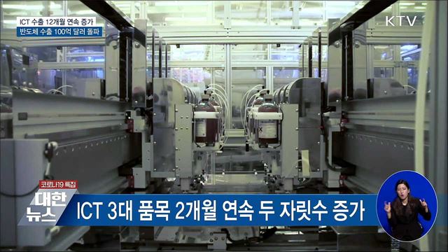 ICT 수출 12개월째↑···반도체 수출 100억 달러 돌파