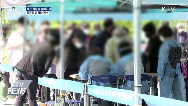 75세 이상 접종률 높아지자 확진자 크게 감소