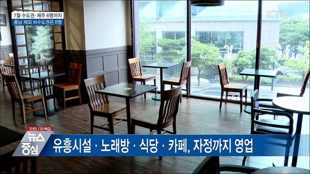 7월 수도권·제주 6명까지···비수도권 8명