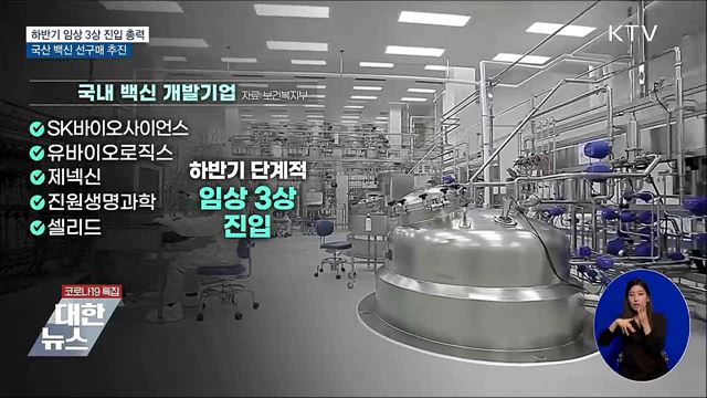 하반기 임상 3상 진입 총력···국산 백신 선구매 추진