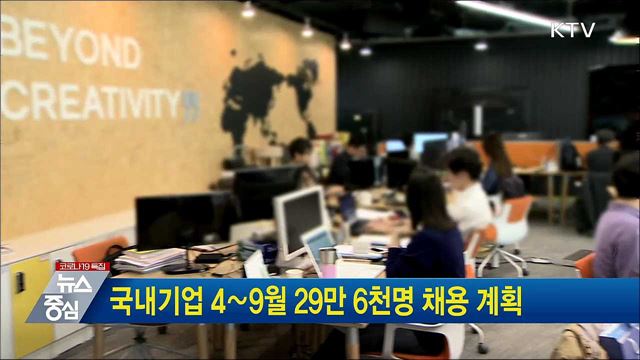 국내기업 4∼9월 29만 6천명 채용 계획