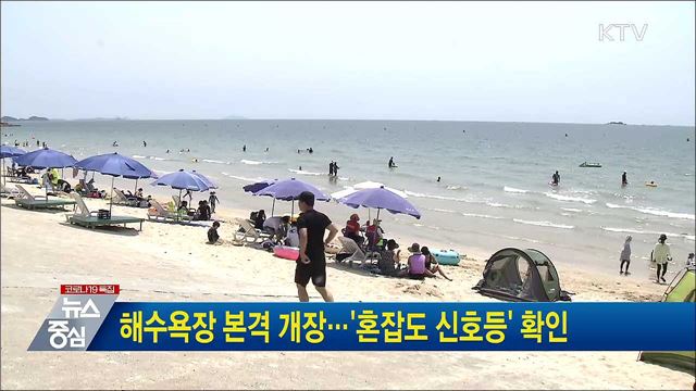 해수욕장 본격 개장···'혼잡도 신호등' 확인