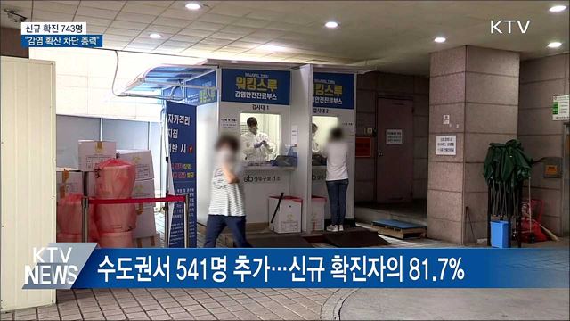 신규 확진 743명···"모든 수단 동원해 확산 차단"