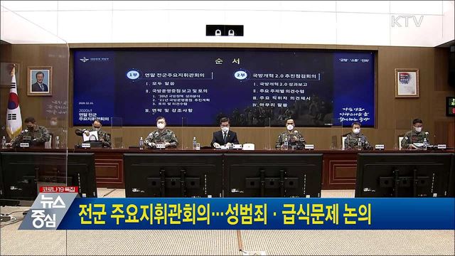 전군 주요지휘관회의···성범죄·급식문제 논의