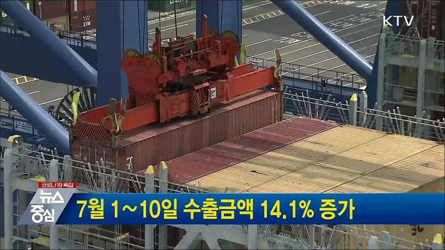 7월 1∼10일 수출금액 14.1% 증가