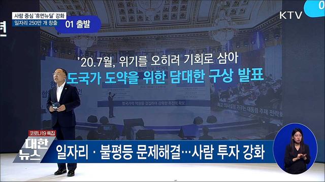 사람 중심 '휴먼뉴딜' 강화···일자리 250만 개 창출