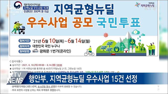 지역뉴딜 우수사업 15개···인센티브 300억 지급