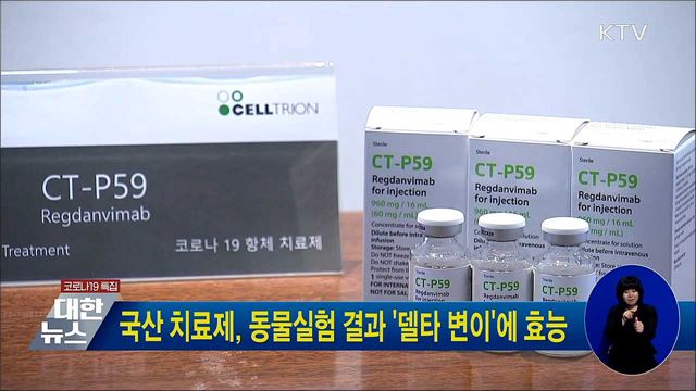 국산 치료제, 동물실험 결과 '델타 변이'에 효능