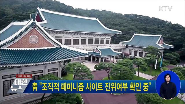 靑 "조직적 페미니즘 사이트 진위여부 확인 중"