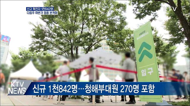 신규 1천842명···다음주 하반기 접종 본격화