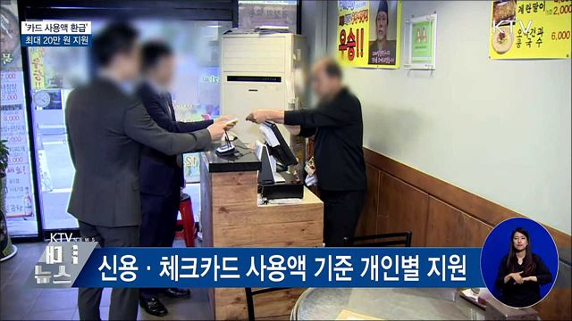 '카드 사용액 환급' 최대 20만 원 지원