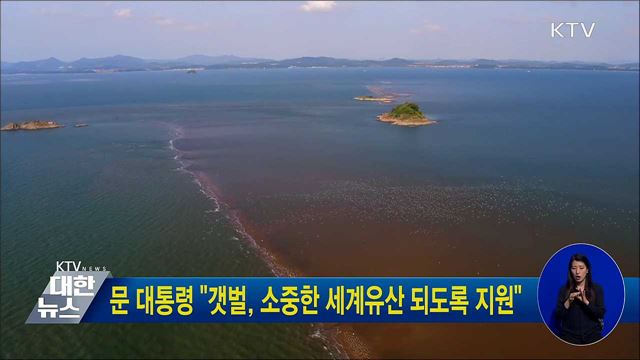 문 대통령 "갯벌, 소중한 세계유산 되도록 지원"