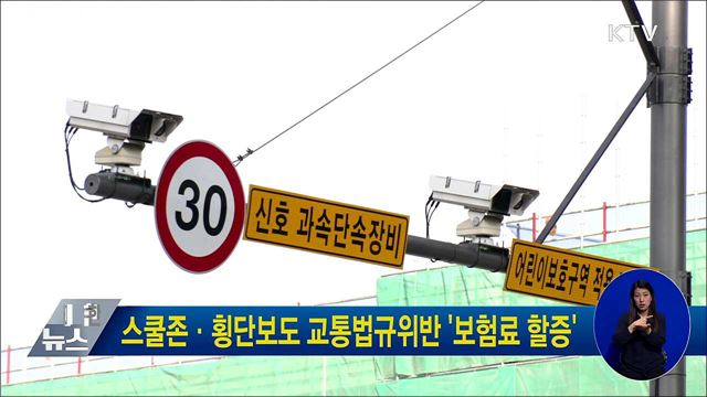 스쿨존·횡단보도 교통법규위반 '보험료 할증'