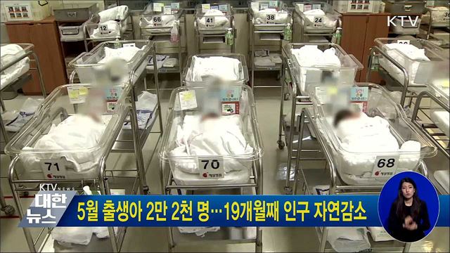 5월 출생아 2만 2천 명···19개월째 인구 자연감소