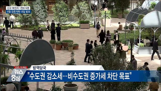 신규 1천674명···8월 접종계획 내일 발표