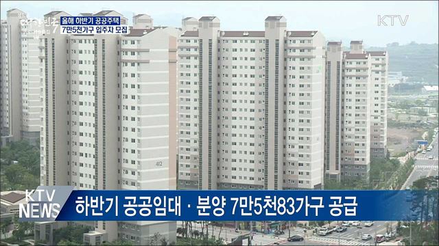 하반기 공공주택 7만5천가구 입주자 모집