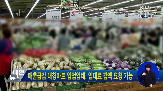 매출급감 대형마트 입점업체, 임대료 감액 요청 가능