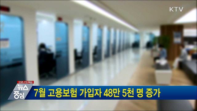 7월 고용보험 가입자 48만 5천 명 증가