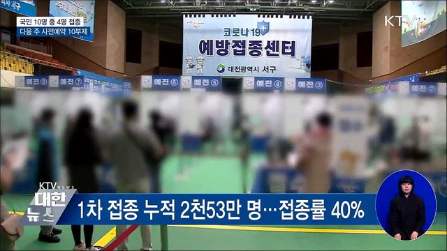 접종률 40%···9일부터 사전예약 10부제